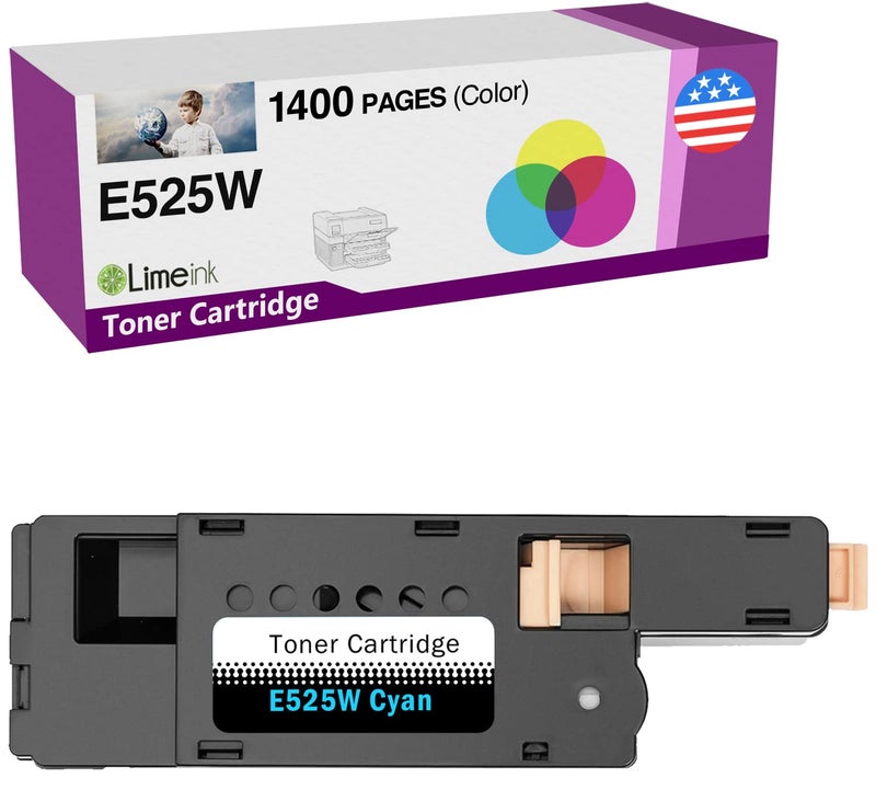 Limeink Compatible Toner Cartridge Replacement for Dell E525W 525W E525 525 H3M8P DPV4T Compatible with E525W E525DW Color High Yield Laser Printer (1 Cyan) - Image 1